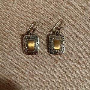 Brighton Rhythms Brushed Gold and Silver with Crystal French Wire Earrings